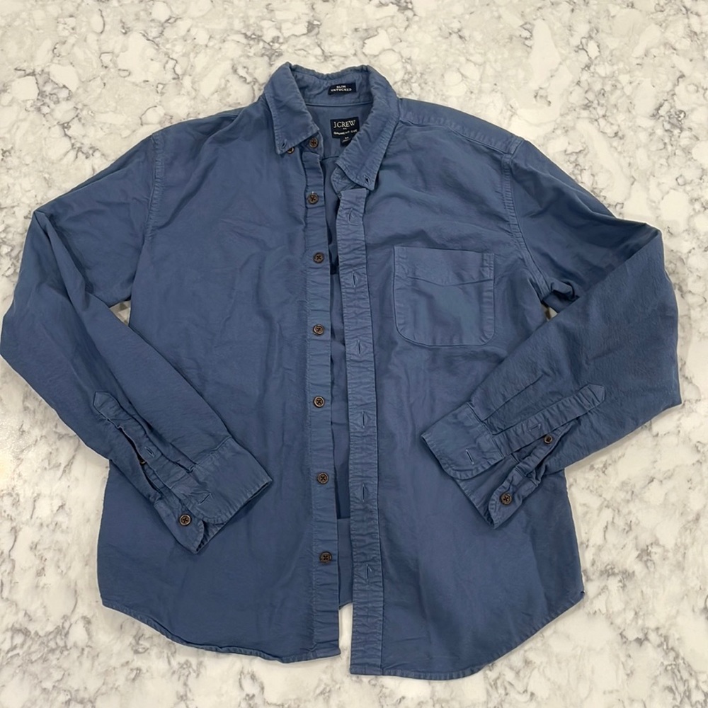 J crew slim untucked garment dye button up